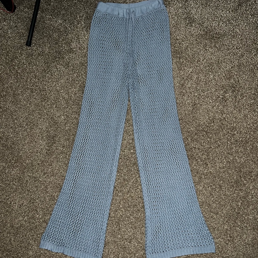 Knit Vintage OG See Through Light Blue Wide Leg Pants